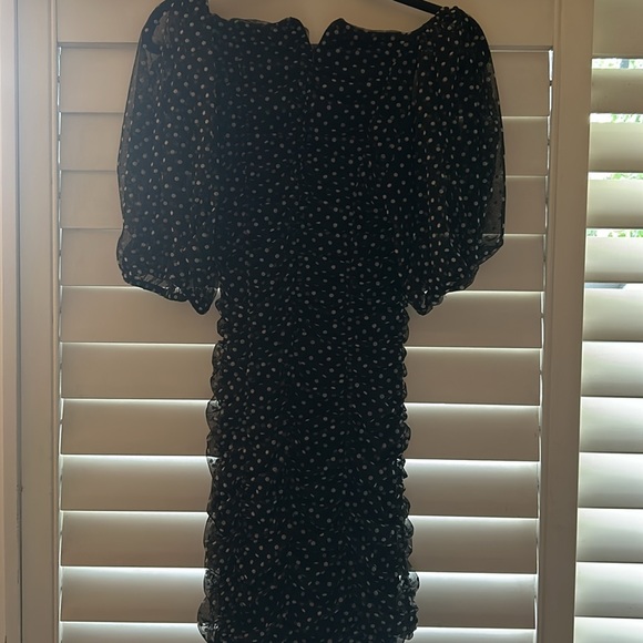 Polka dot ruched mini dress - Picture 3 of 4